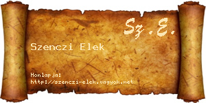 Szenczi Elek névjegykártya